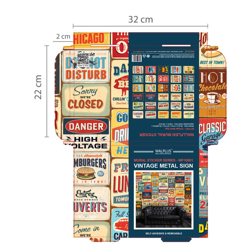 Ebern Designs Vintage Metal Sign Wall Decal & Reviews Wayfair